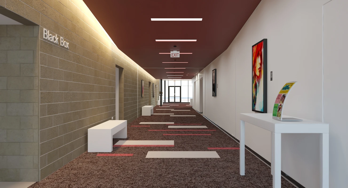 Hattiloo Theatre Lobby And Hallway Interior 3D Model_04